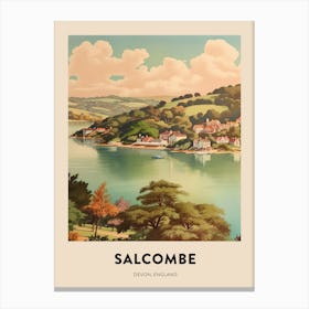 Devon Vintage Travel Poster Salcombe 4 Canvas Print