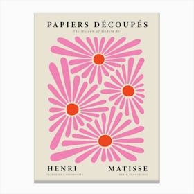 Matisse Inspired Pink Botanical Art Canvas Print