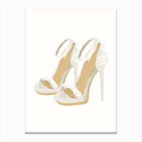 High Heeled Shoes of bride with white background wallart printable Canvas Print