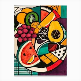Geometric Abstract Fruit Platter Canvas Print