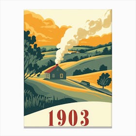 Aihrgdesign A Retro Poster Of A Peaceful 1903 Countryside Fea 260a2336 Bd18 4be9 B0d2 858aeafdfef6 1 Canvas Print