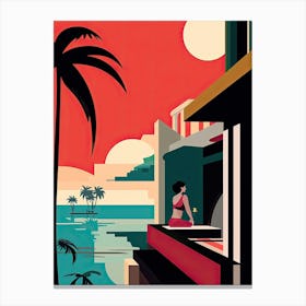 Phuket, Thailand, Bold Outlines 3 Canvas Print