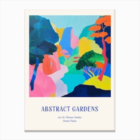 Colourful Gardens Lan Su Chinese Garden Usa 4 Blue Poster Canvas Print