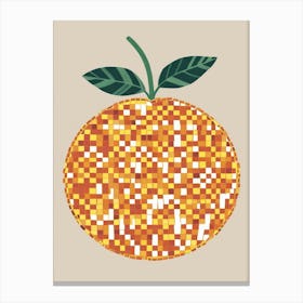 Orange Pixel Art 12 Canvas Print