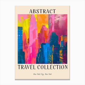 Abstract Travel Collection Poster New York City Usa 4 Canvas Print