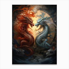 Dragon Elements Merged Illustration 1 Canvas Print