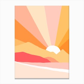 Sunny Coastal Rainbow Canvas Print