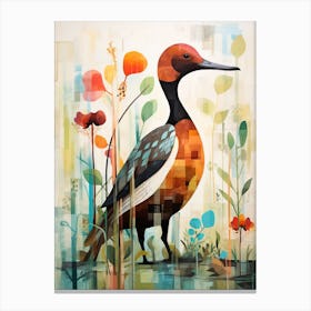 Bird Painting Collage Canvasback 1 Canvas Print