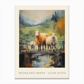Highland Sheep In Glen Etive 1 Canvas Print