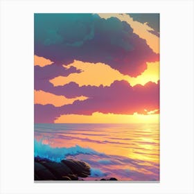 Sunset Over The Ocean 7 Canvas Print