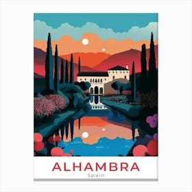 Spain Alhambra Travel Canvas Print