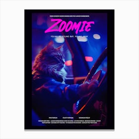 Zoomie - Cat Driving A Car Inspired By A Movie Canvas Print