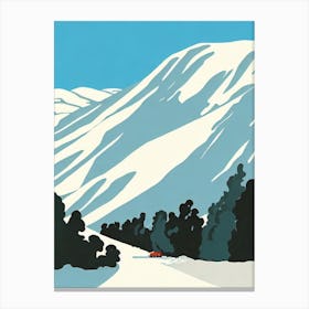 Perisher, Australia Midcentury Vintage Skiing Poster Canvas Print