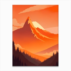 Misty Mountains Vertical Composition In Orange Tone 226 Canvas Print