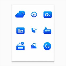 Blue Icons Canvas Print