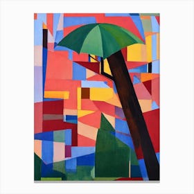 Umbrella Pine Tree Cubist Canvas Print