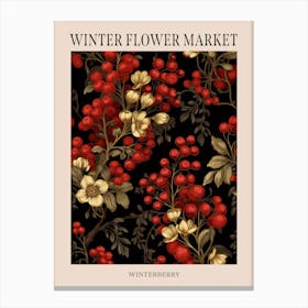 Winterberry 1 Winter Flower Market Poster Canvas Print