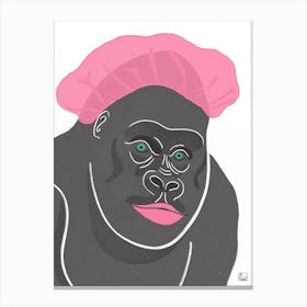 Gorilla With Shower Cap Canvas Print