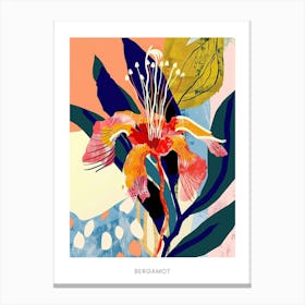Colourful Flower Illustration Poster Bergamot 4 Canvas Print