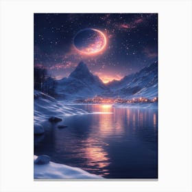 Moon And Stars 21 Canvas Print