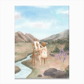 By The Stream Canvas Print