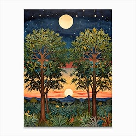 William Morris Sunset In The Jungle Canvas Print