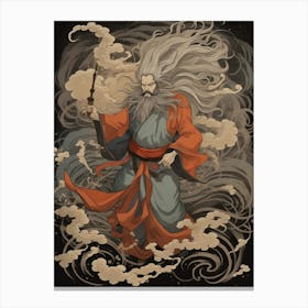Japanese Fjin Wind God Illustration 6 Canvas Print