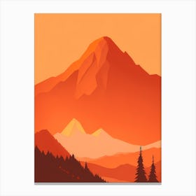 Misty Mountains Vertical Composition In Orange Tone 228 Canvas Print