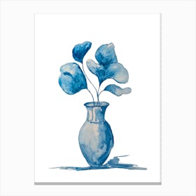 Blue Vase and Flowers Canvas Print