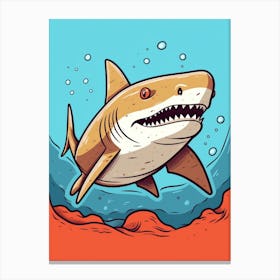 A Nurse Shark In A Vintage Cartoon Style 1 Canvas Print