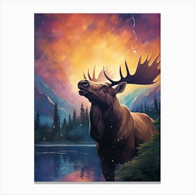 Elk in the forest Canvas Print