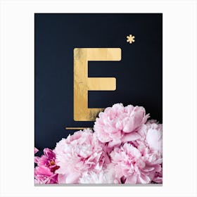 Flower Alphabet E Canvas Print
