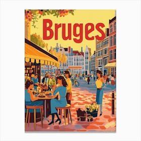 Aihrgdesign A 1970s Inspired Travel Poster For Bruges 3 Canvas Print