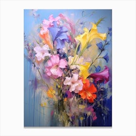 Abstract Flower Painting Delphinium Canvas Print