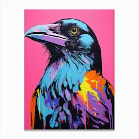 Andy Warhol Style Bird Crow 1 Canvas Print