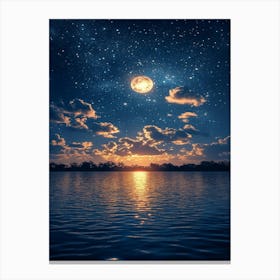 Full Moon Over Water 33 Canvas Print