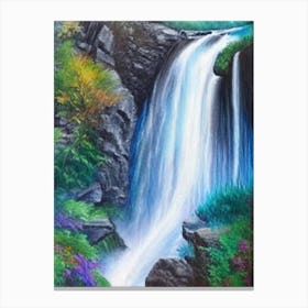 Waterfall Waterscape Crayon 1 Canvas Print