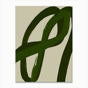 Green Strokes No 1 Canvas Print