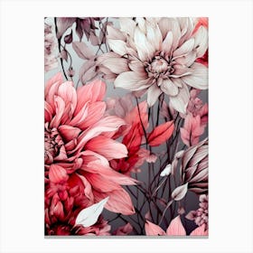 Floral Wallpaper nature meadow flowers 1 Canvas Print
