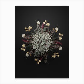 Vintage Hemlock Flower Wreath on Wrought Iron Black n.2112 Canvas Print