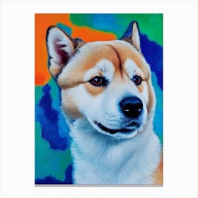 Shiba Inu Fauvist Style dog Canvas Print