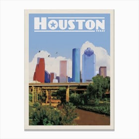 Houston Texas Travel Poster Canvas Print