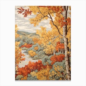 River Birch 2 Vintage Autumn Tree Print  Canvas Print
