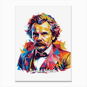 Friedrich Nietzsche 03 Portrait WPAP Pop Art Canvas Print