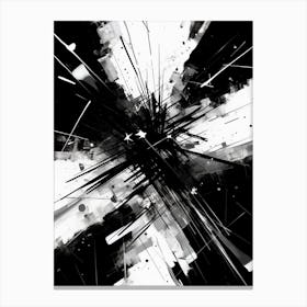 Energy Abstract Black And White 2 Canvas Print