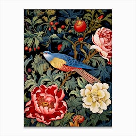 Bird And Flowers Canvas Print