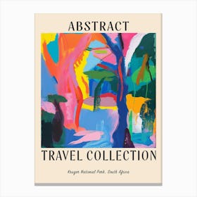 Abstract Travel Collection Poster Kruger National Park South Africa 3 Canvas Print