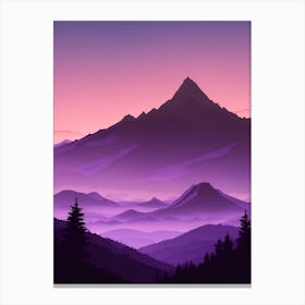 Misty Mountains Vertical Composition In Purple Tone 58 Canvas Print