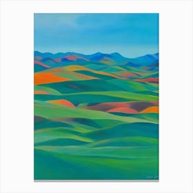 Gobi Gurvansaikhan National Park Mongolia Blue Oil Painting 2  Canvas Print