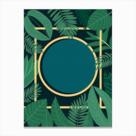 Gold Frame With Tropical Leaves Toile